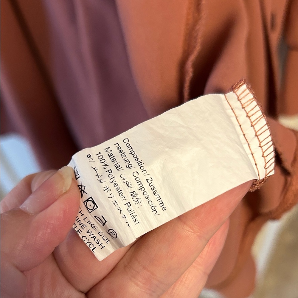 Rust Button-Up Shirt SHEIN 3x - Picture 3 of 5